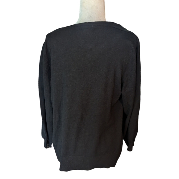 Maison Jules puff long sleeve soft deep black knit pullover sweater NWT sz XXL - Picture 9 of 12